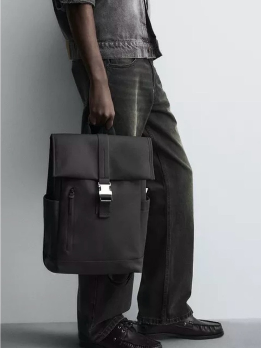 Zara Rubberized Flap Backpack - Picture 11 of 11